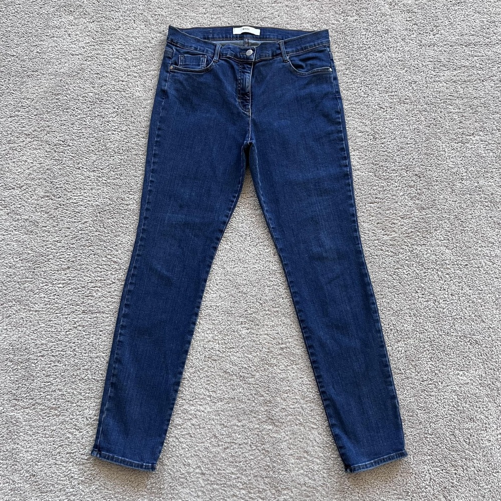 Brax Shakira Skinny Jeans Womens 31 Mid Rise Blue Dark Wash Stretch Denim